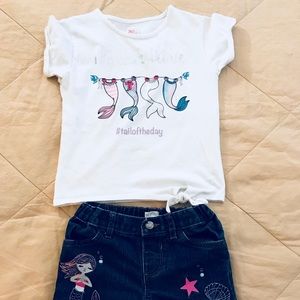 Tail of the day blouse & shorts set.